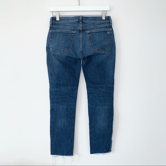 rag & bone Dre Low Rise Slim Boyfriend Jeans in Juni distressed wash 24 - Picture 5 of 10